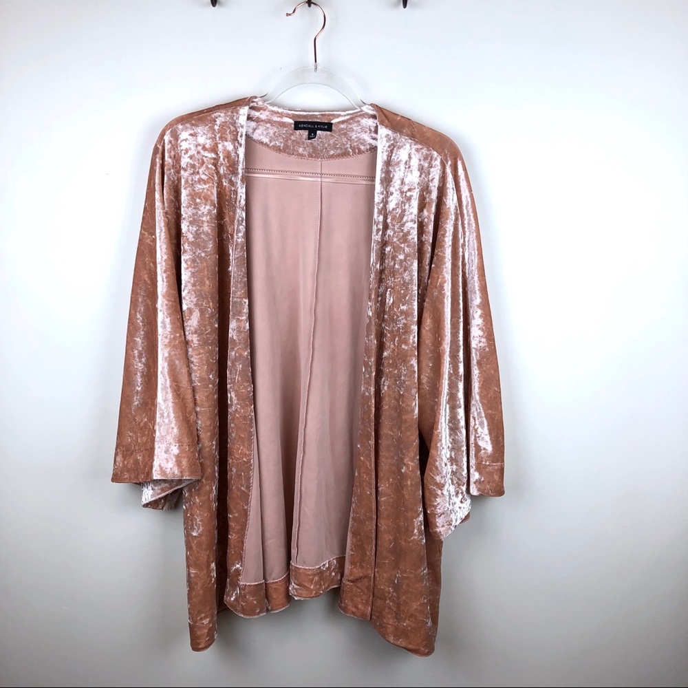 Kendall & Kylie Crushed Velvet Kimono Small S